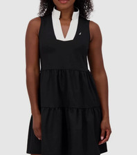 Nautica Jeans Women's Tiered Dress, Black, XXL