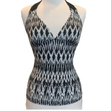 NWT Profile By Gottex Shibori Tankini Sizes 6 or 8 Halter Swimsuit Top Black S M