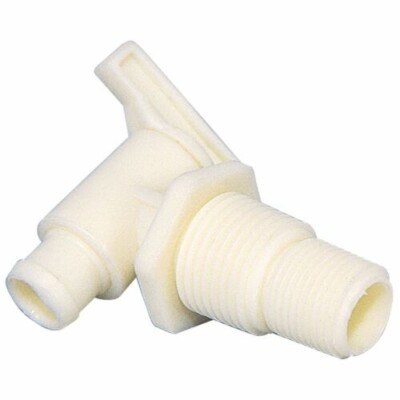 Camco 22243 Dual Size Drain Valve without Flange 3/8'' or 1/2'' Male NPT Thread