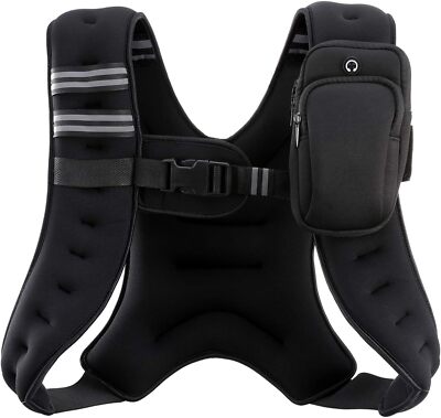 6lb/8lb/12lb/16lb/20lb/25lb/30lb Weight Vest with Reflective Stripe for Workout,