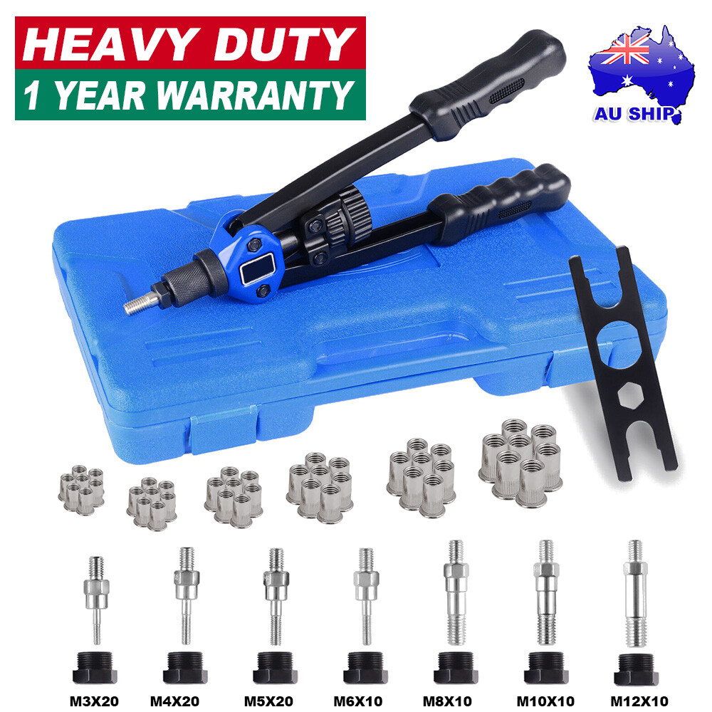 430PCS Rivet Nut Kit Riveter Gun Heavy Duty Riveting Rivets Nutsert Tool Rivnut eBay