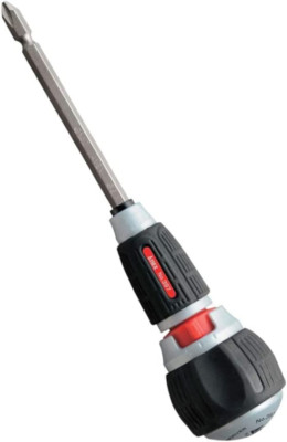 ANEX Ratcheting Screwdriver Ball Handle, Japanese Heavy Duty Magnetic Bit Set (P