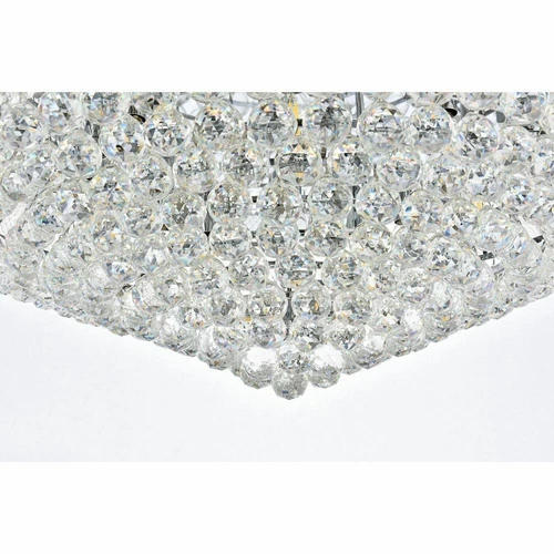 Large Chrome Flush Mount 20 Light Crystal Living or Dining Room Lighting 36" - Picture 8 of 9