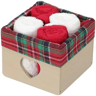 CASA TESSILE Lavette bagno 30x30 cm. con cestino set 4 pz. CORTINA