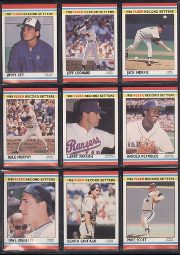 Tarjeta de béisbol Fleer Record Setters 1988 ver lista - Imagen 38 de 69