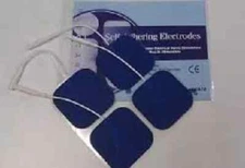 4 Replacement Pads for Massagers / Tens Units electrode 2 x 2Inch Blue Cloth