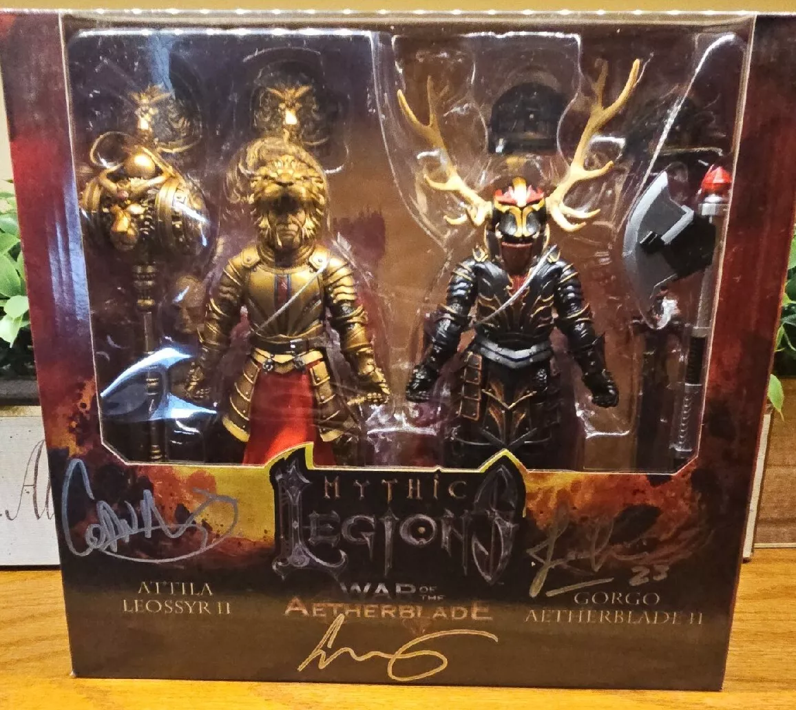 mythic legions War Of The Aetherblade Gorgo Attila Two Pack Signed  Kickstarter