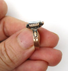 Victorian 10K Yellow Gold White Stone Onyx Cameo Ring Size 4.5 [R300] — photo 6