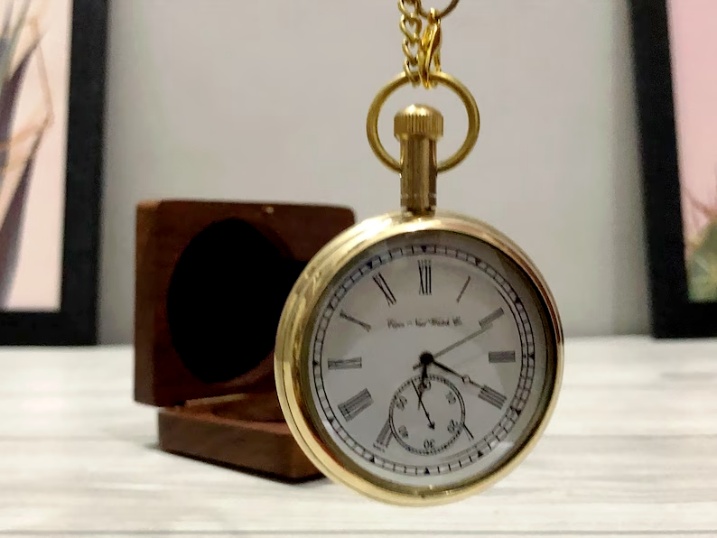 Elgin Vintage Brass Pocket Watch Collectible Antique Gift-image