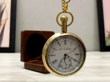 Watch elgin vintage pocket Collectible Antique 1- Brass Pocket Watch GIFT