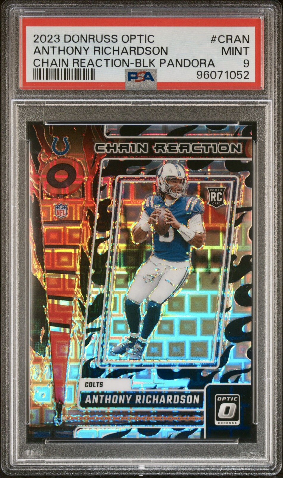 2023 Donruss Optic Anthony Richardson Chain Reaction Black Pandora /25 PSA 9