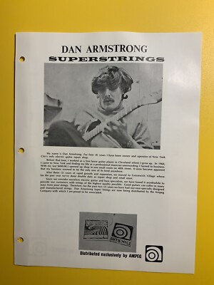 The Ampeg Company Linden NJ Vintage Ad Sheet Dan Armstrong Super Strings