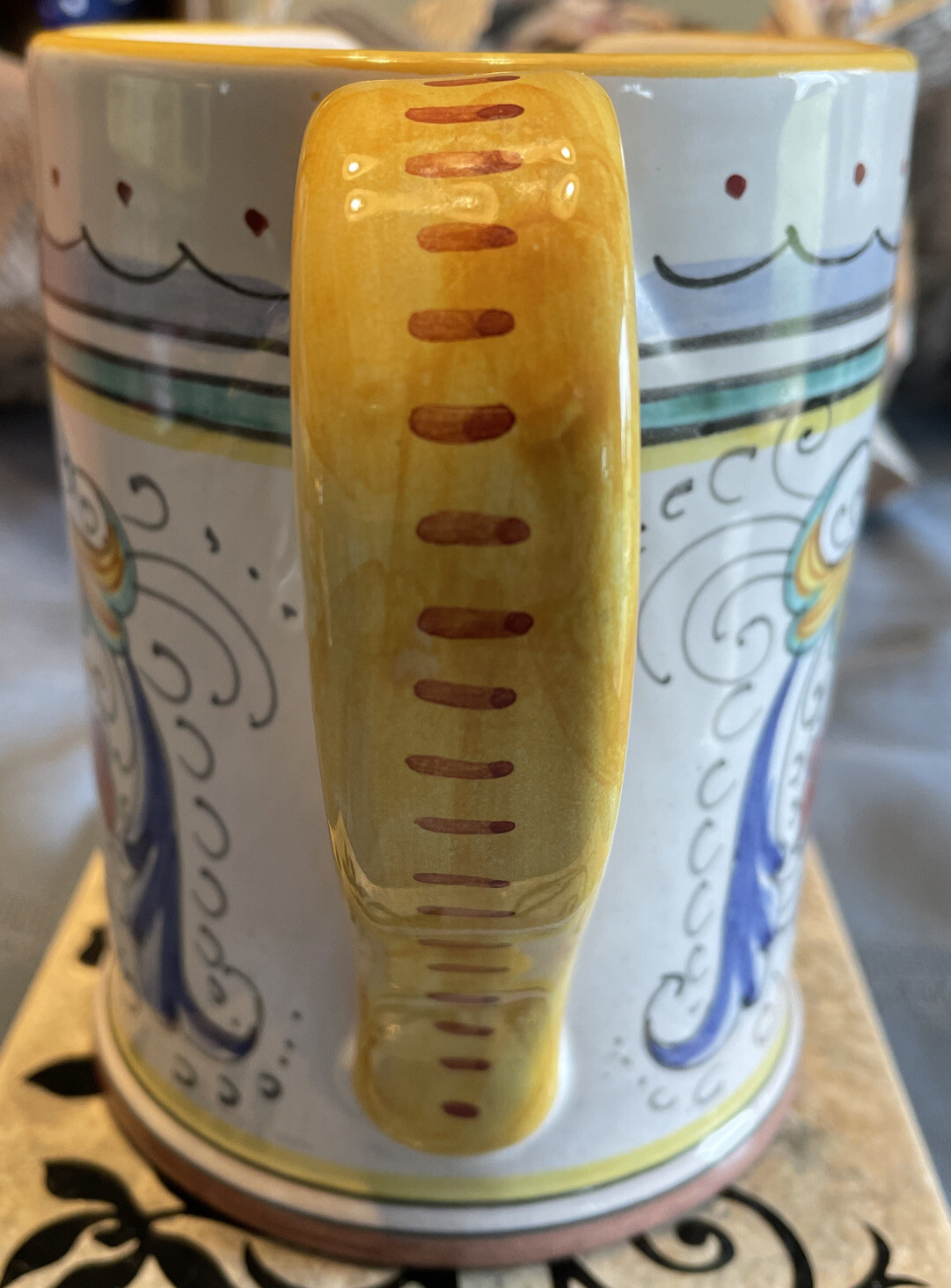 Vintage Hand Painted Deruta Italian Pottery pitcher With Griffin Design ...