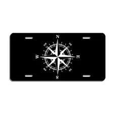 Compass Symbol License Plate - Adventure Car Tag, 6x12 Inches