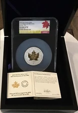 2019 3oz Canada S$50 Silver Gold Maple Leaf 40th Anniversary Incuse-Gilt FDOI !