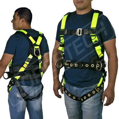 Safety Harness 3D Ring grommets Fall Protection Back Support ANSI OSHA JORESTECH