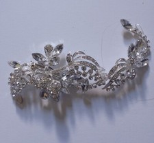Silver Tone Clear Cristal Bridal Hair Clips 5 Inches