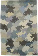 Handmade Multicolored Abstract Indo-Gabbeh Rug Plush Oriental Carpet 7X10 ft