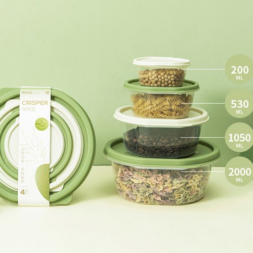 3/4pcs Food Container with Lid Storage Food Organizer Case Storage Bowl Sealed