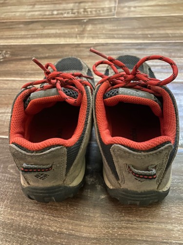 Colombia waterproof hiking shoes for kids brown/red for gilrs/boys size 1 - Picture 7 of 10