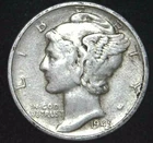 1945-D 10C Mercury Dime 90% Silver 21oct0430