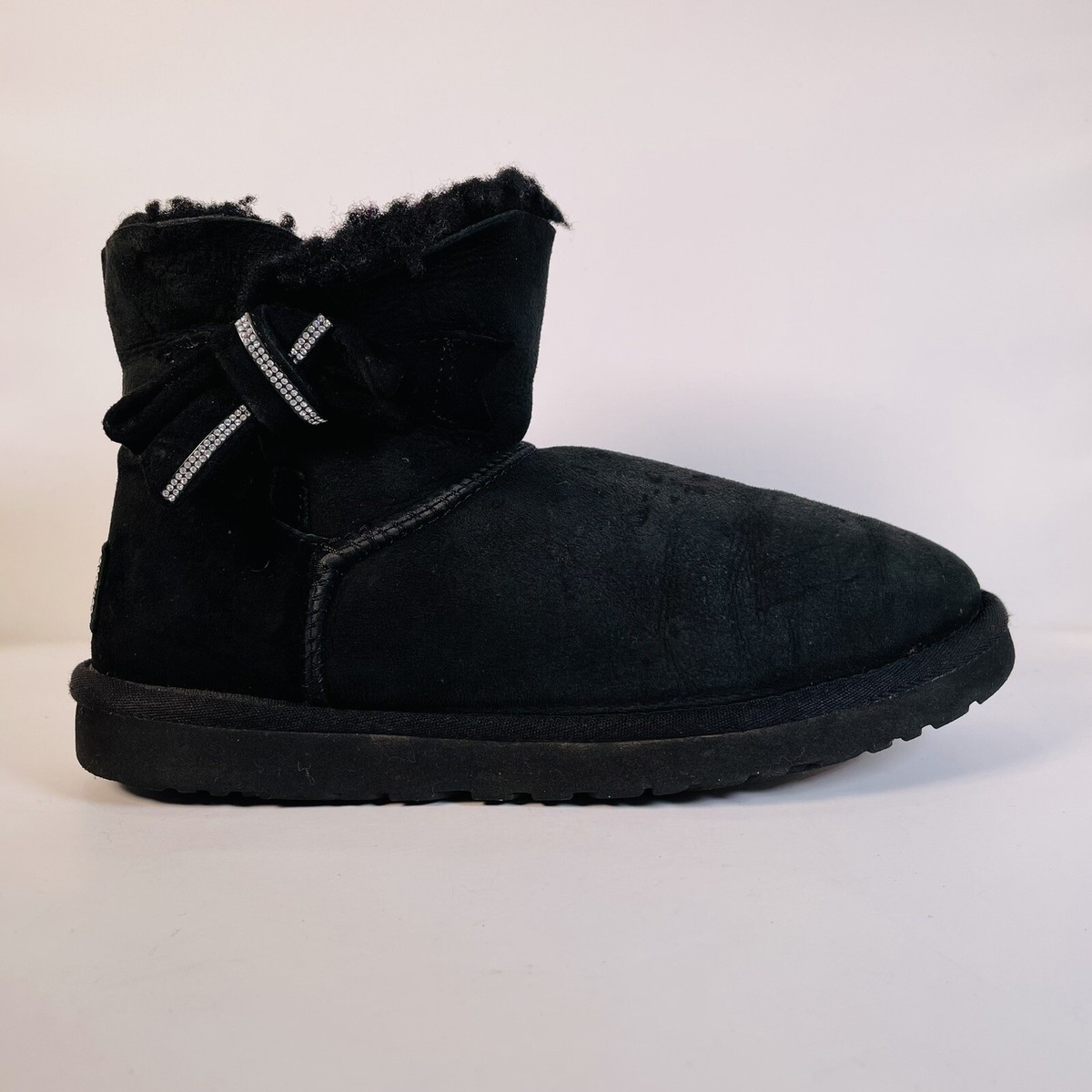 UGG Australia Womens Jackee Winter Boots Black Suede Sheep
