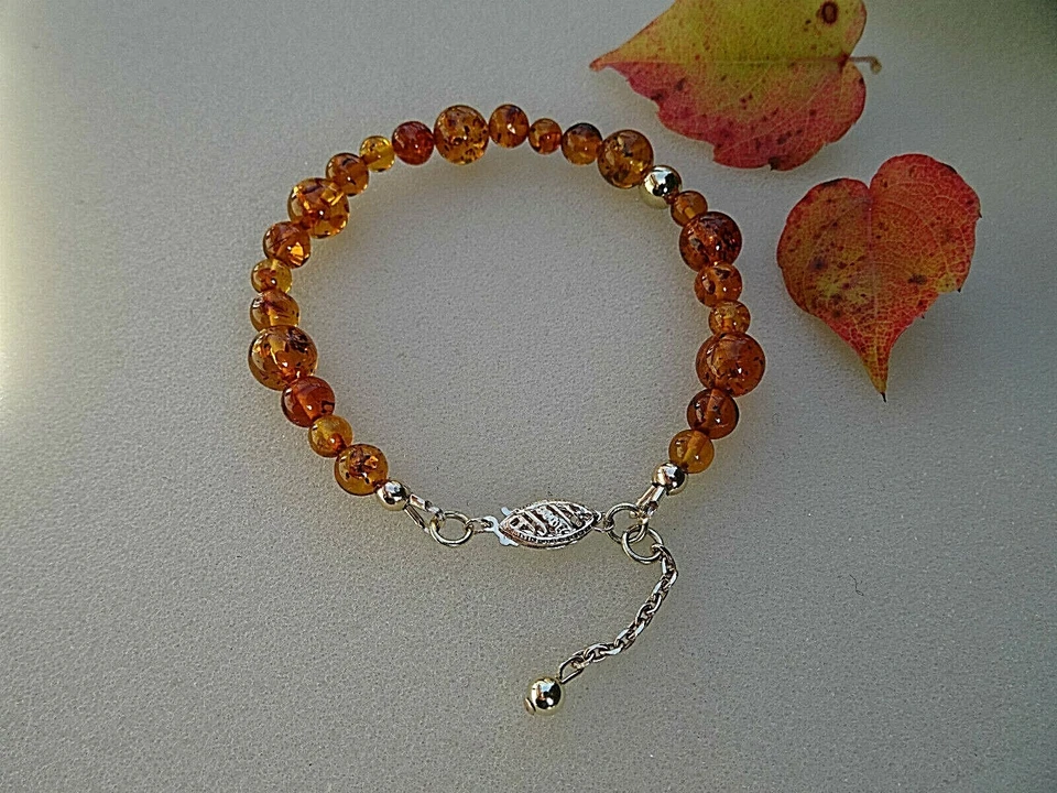 Edles Armband mit echtem Bernstein in Gold Filled - Bild 3 von 4