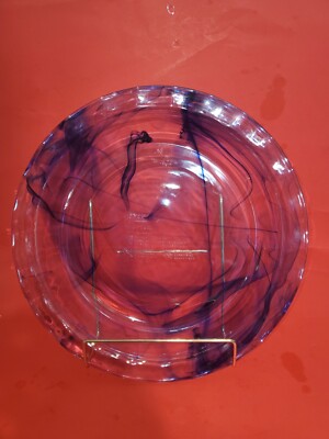 Pyrex Watercolor Collection Pie Plate Blue Lagoon Swirl ruffled edge  C209