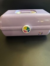 Vintage 1990s Caboodles 5626 Makeup Case Purple Lavender with Tiers and Mirror