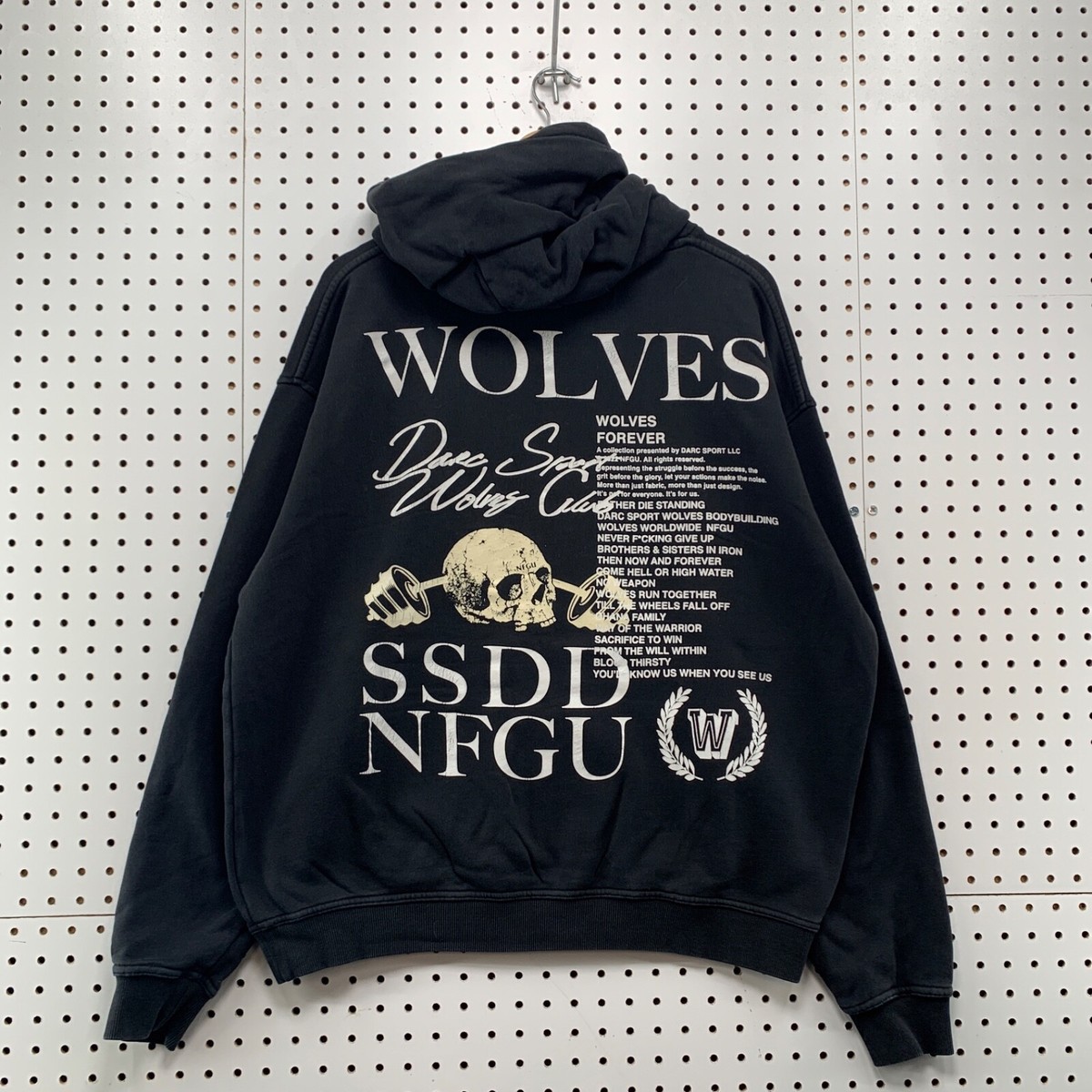 Darc Sport Wolves Club Hoodie Sweatshirt Men L Skull Black Limited