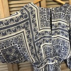 Nasty Gal Blue White Romper Printed Paisley Boho Shorts Plunge Ruffle Porcelain — photo 7