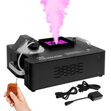 TCFUNDY RGB LED DMX Smoke Fog Machine 1500W Stage DJ Smoke Effect Fogger +Remote