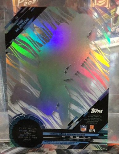 2015 TOPPS HIGH TEK #56 TRE MCBRIDE RC AUTO Titans Football π₯ - Picture 2 of 6