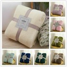POPCORN WAFFLE LUXURY BLANKET FLEECE TRAVEL THROW SOFA BED WARM COSY ALL SIZE