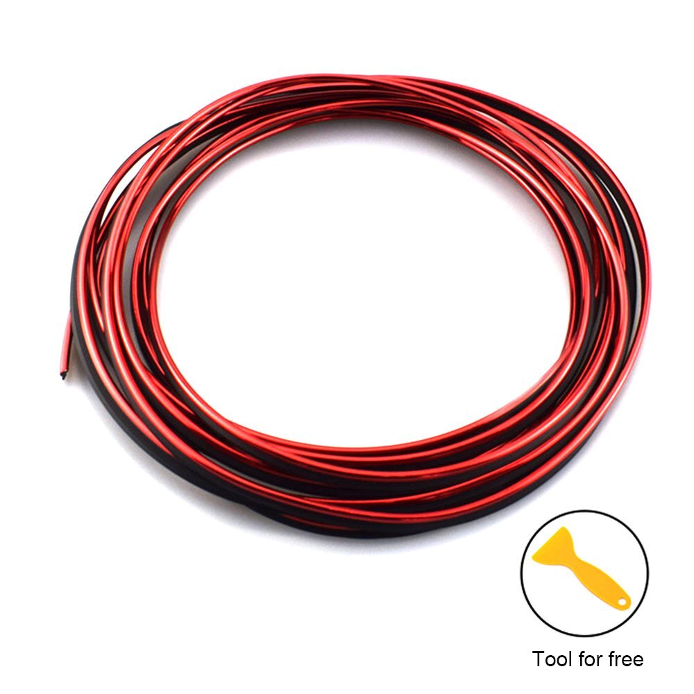5M DIY Interior Chrome Trim Universal Car Molding Strip Flexible Line Decoration