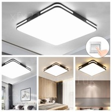 Ceiling Light Fitting Modern Chrome Flush Integrated LED Bulb Living Room Lounge