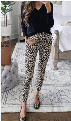 New FRAME Ali High Rise Cigarette Skinny Jeans Caramel Leopard 24 Perfect