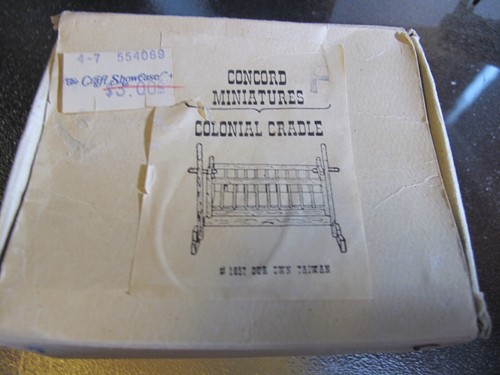 Vtg Concord Colonial Cradle Doll House Furniture Miniature w/ Original Box - Picture 4 of 7