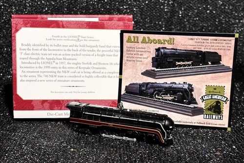 LOCOMOTORA DE VAPOR HALLMARK 746 NORFOLK Y WESTERN CON CAJA - COMO NUEVA - Imagen 2 de 6