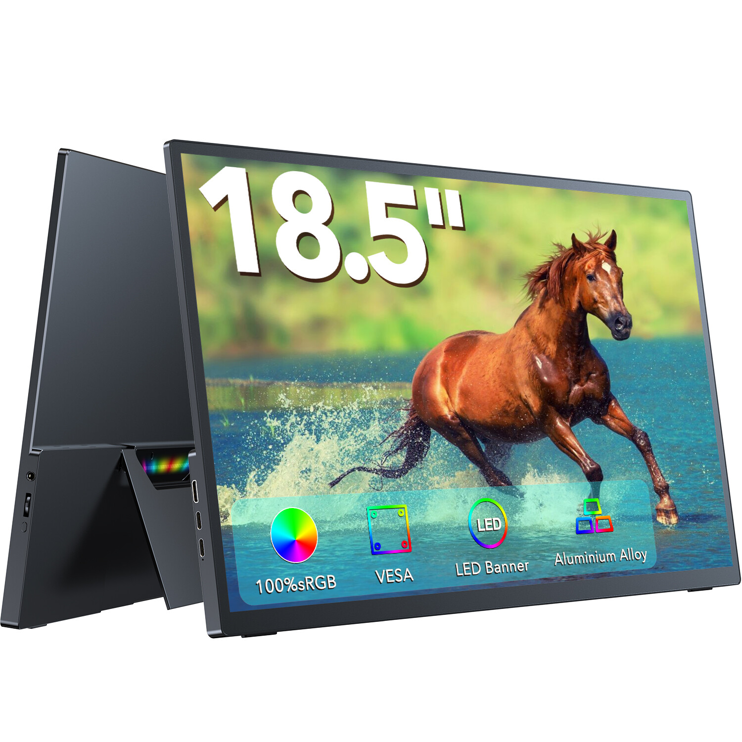 UPERFECT Portable Monitor 18.5" External Monitor 1920x1080 USB C Monitor Gaming