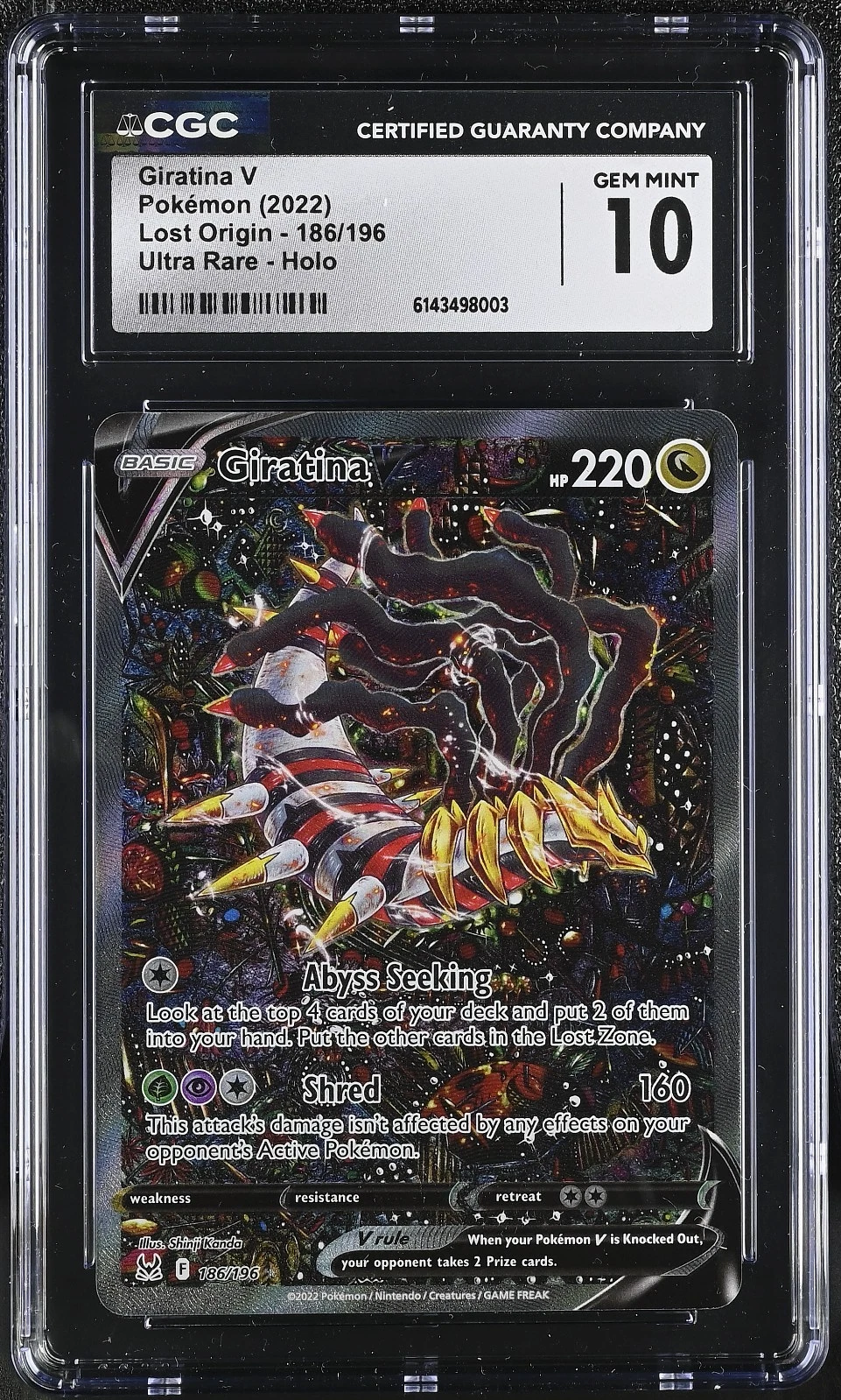 2022 Pokémon Giratina V Ultra Rare Holo Lost Origin #186 CGC 10