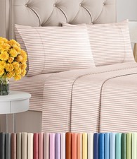 Queen Size 4 Piece Sheet Set - Ultra Soft  Cooling Bed Sheets - Fits 8 Inch ...