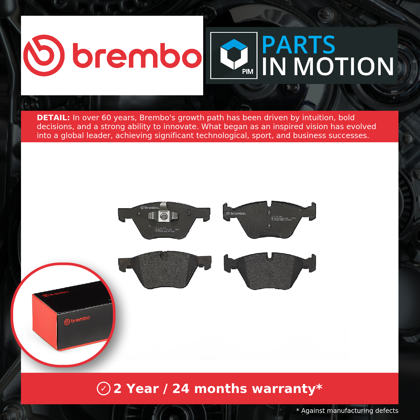 Brembo P06040 Front Disc Brake Pad - Set of 4 | Compatible with: BMW 1, 1, 1 Cabriolet, 1 Coupe, 3, 3 Cabriolet, 3 Coupe, 3 Touring - Image 4