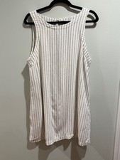 Target A New Day Women’s Striped Linen Blend Sleeveless Shift Mini Dress - Large
