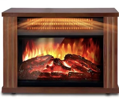 1500W Space Heater Fireplace with 3D LED Flame, Double Safety Protection