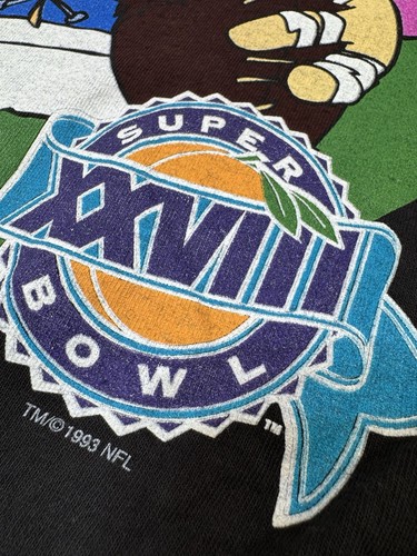 Vintage 1993 Flintstone Dallas Cowboys NFL Super Bowl Champions XXVIII T Shirt - 第 3/9 張圖片