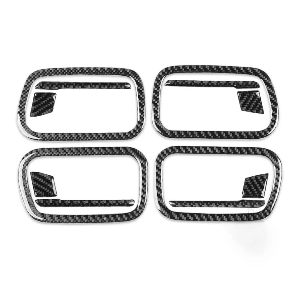 12Pcs Real Carbon Fiber Interior Door Handle Cover Sticker For Hummer H3 2006-10 - Image 2 of 4