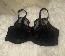 Wacoal 855304 Evocative Full Coverage Bra Sheer Underwire Womens 36DDD Black