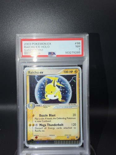 2003 POKEMON EX SANDSTORM #98 RAICHU EX-HOLO PSA 7 w/ double Swirl 🌀