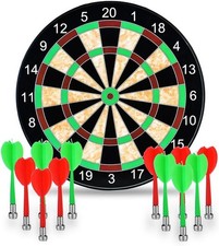 Image of Dartboard, 17" Magnetic Dartboard with 12 Magnets Darts 17 inches, Black